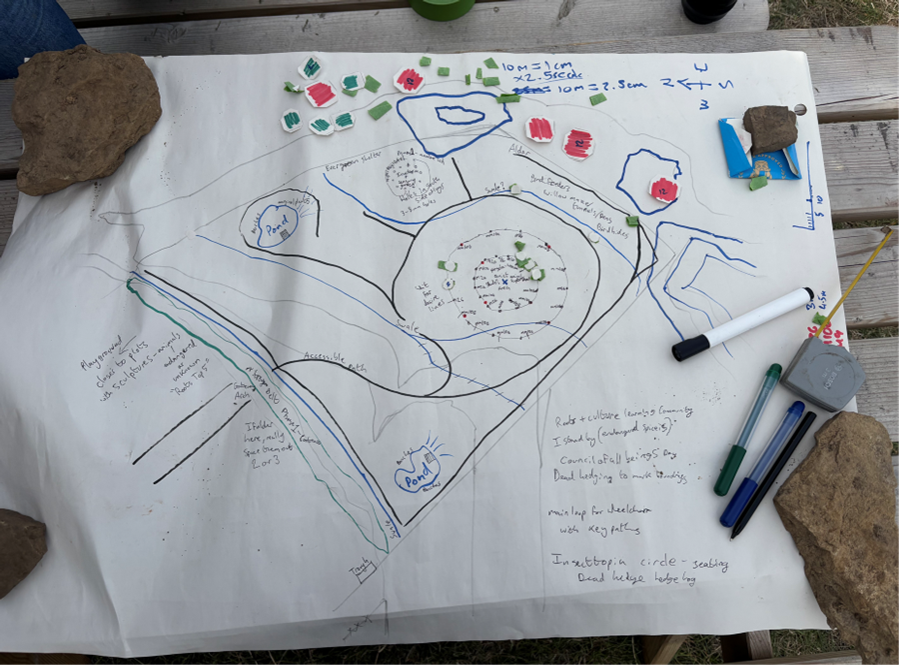 Will's hand-drawn map, Roots Allotment